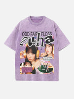 LE SSERAFIM Kazuha Print Round Neck T-shirt