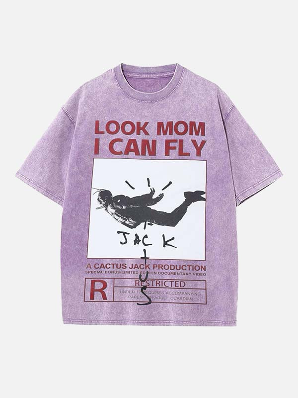 Travis Scott Print Round Neck T-shirt