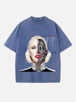 Christina Aguilera Print Round Neck T-shirt