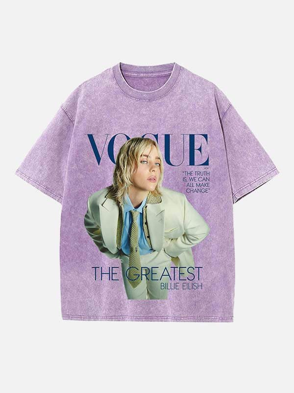 Billie Eilish Print Round Neck T-shirt
