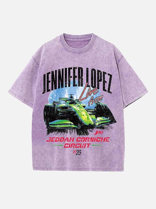 Jennifer Lopez Print Round Neck T-shirt