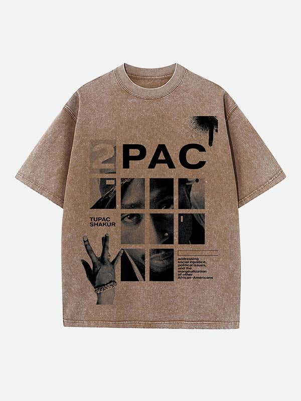 2Pac Print Round Neck T-shirt
