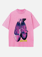 Lady Gaga Print Round Neck T-shirt