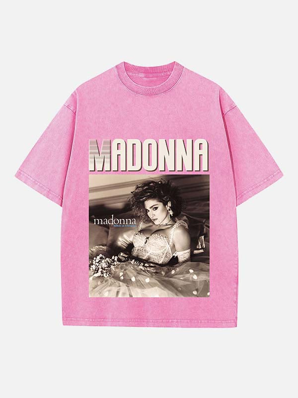 Madonna Print Round Neck T-shirt