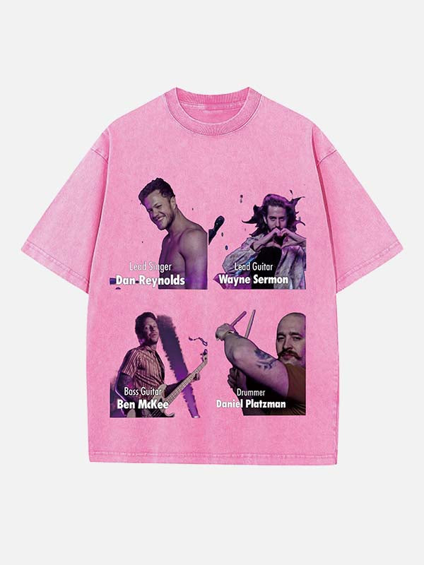 Imagine Dragons Print Round Neck T-shirt