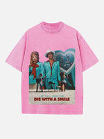 Lady Gaga & Bruno Mars Print Round Neck T-shirt