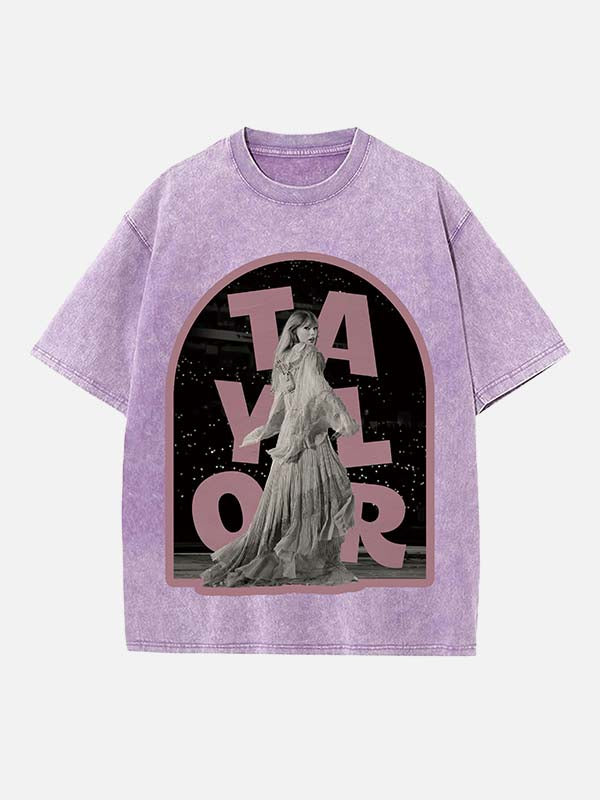 Taylor Swift Print Round Neck T-shirt