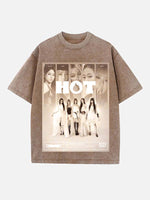 LE SSERAFIM Print Round Neck T-shirt