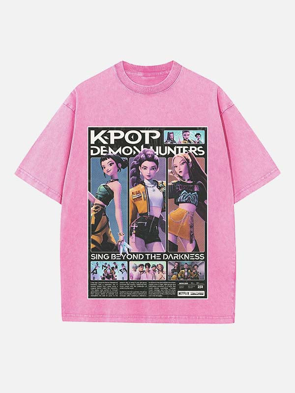 HUNTR/X Print Round Neck T-shirt