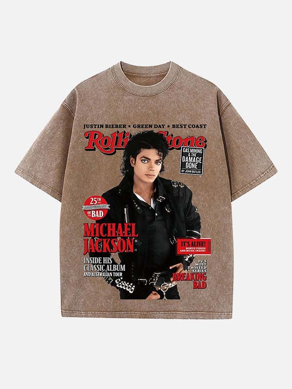 Michael Jackson Print Round Neck T-shirt
