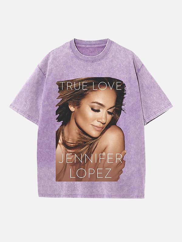 Jennifer Lopez Print Round Neck T-shirt