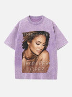 Jennifer Lopez Print Round Neck T-shirt