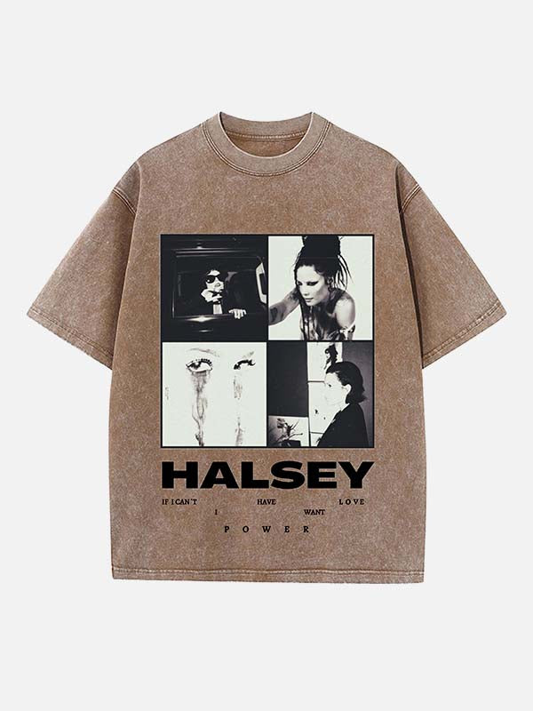 Halsey Print Round Neck T-shirt