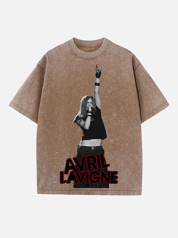 Avril Lavigne Print Round Neck T-shirt