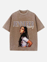 Jennifer Lopez Print Round Neck T-shirt