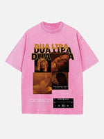 Dua Lipa Print Round Neck T-shirt