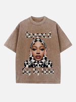 Beyoncé Print Round Neck T-shirt