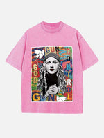 Madonna Print Round Neck T-shirt
