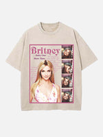 Britney Spears Print Round Neck T-shirt