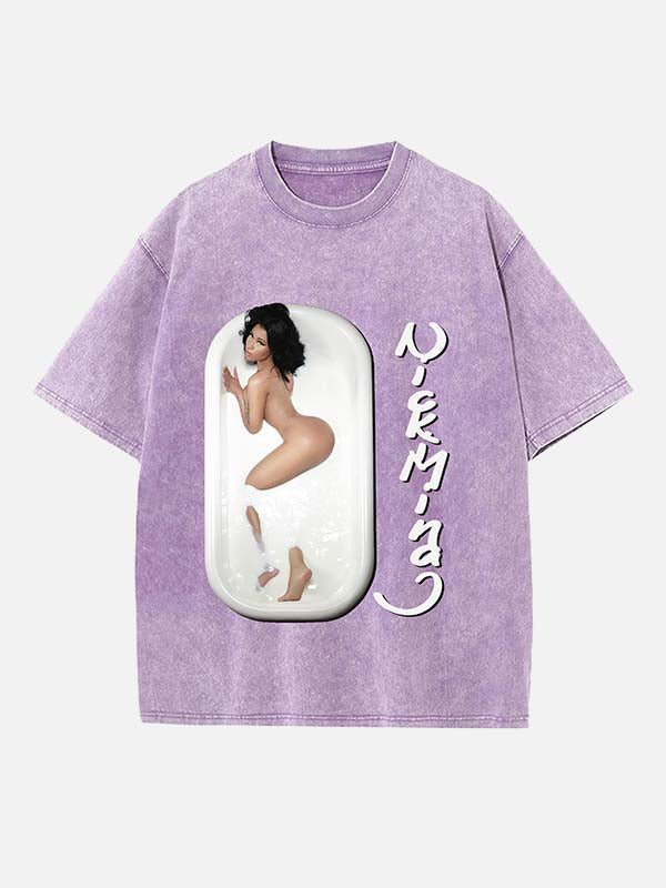 Nicki Minaj Print Round Neck T-shirt