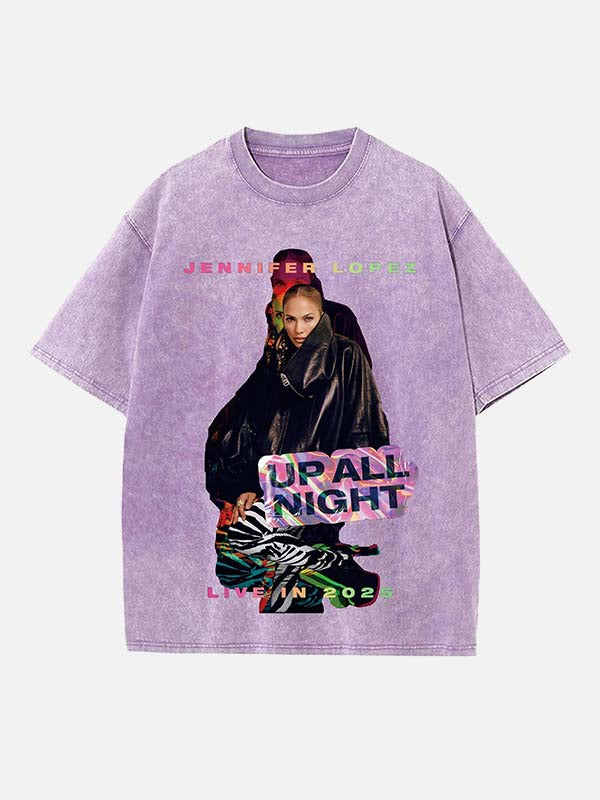 Jennifer Lopez Print Round Neck T-shirt