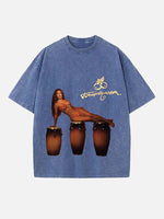 Karol G Print Round Neck T-shirt