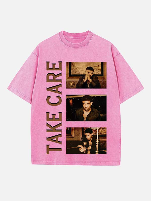 Drake Print Round Neck T-shirt