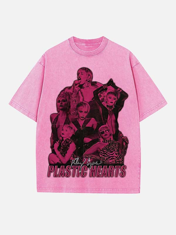 Miley Cyrus Print Round Neck T-shirt