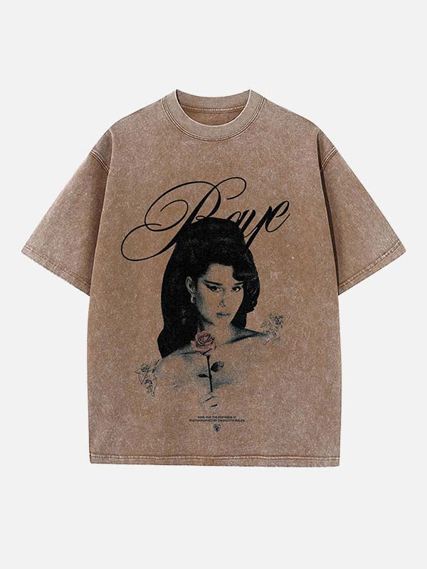 Raye Print Round Neck T-shirt
