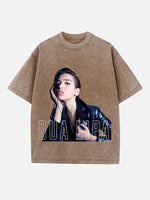 Dua Lipa Print Round Neck T-shirt