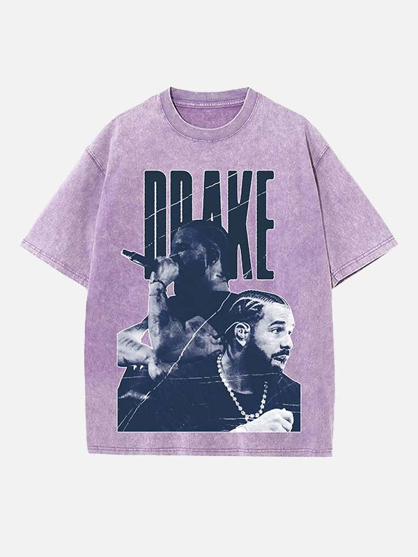 Drake Print Round Neck T-shirt