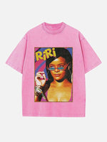 Rihanna Print Round Neck T-shirt