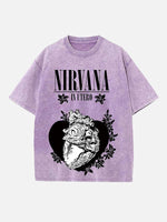 NIRVANA Print Round Neck T-shirt