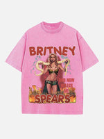 Britney Spears Print Round Neck T-shirt
