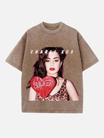 Charli xcx Print Round Neck T-shirt
