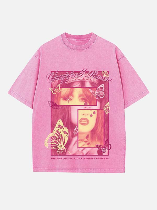 Chappell Roan Print Round Neck T-shirt