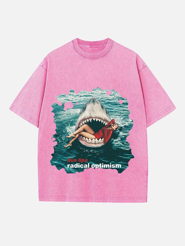 Dua Lipa Print Round Neck T-shirt