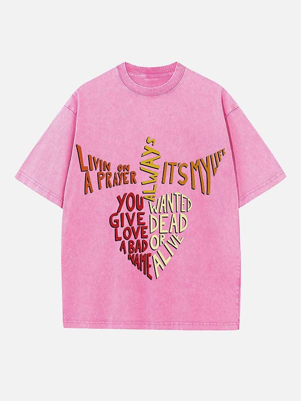 Bon Jovi Print Round Neck T-shirt