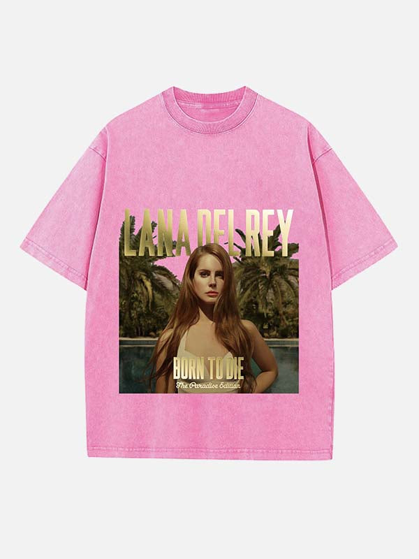 Lana Del Rey Print Round Neck T-shirt