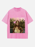 Lana Del Rey Print Round Neck T-shirt