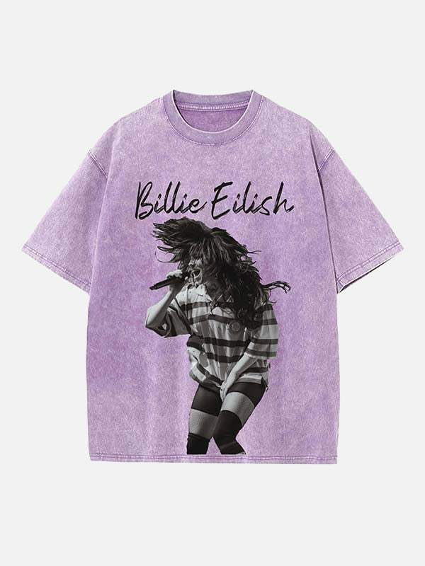 Billie Eilish Print Round Neck T-shirt