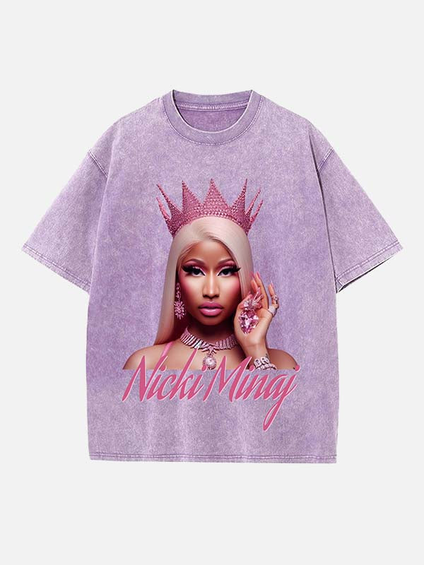Nicki Minaj Print Round Neck T-shirt