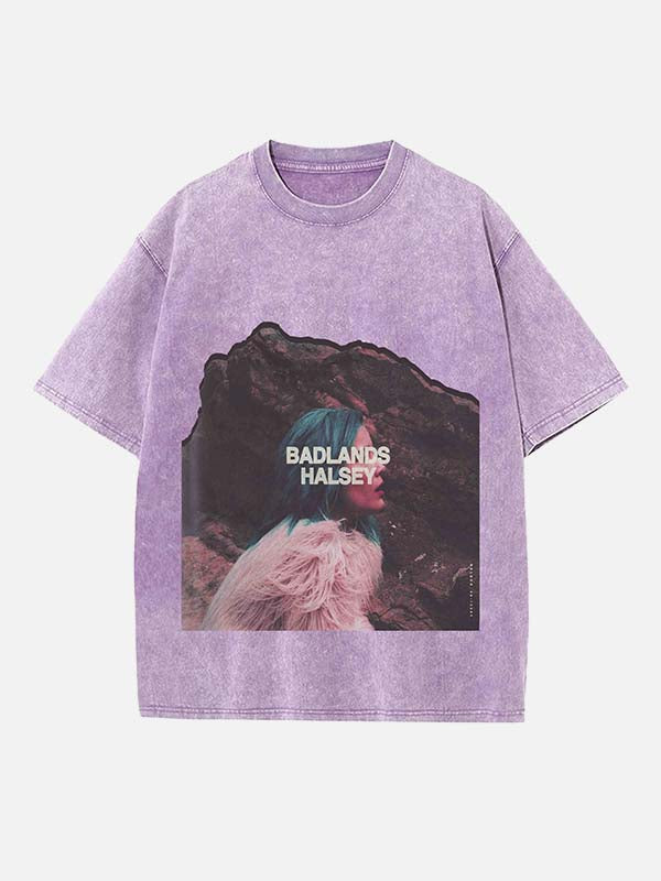 Halsey Print Round Neck T-shirt