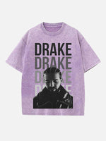 Drake Print Round Neck T-shirt