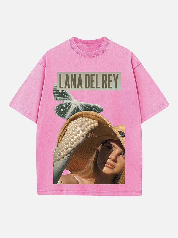 Lana Del Rey Print Round Neck T-shirt