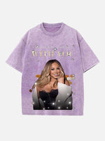 Mariah Carey Print Round Neck T-shirt