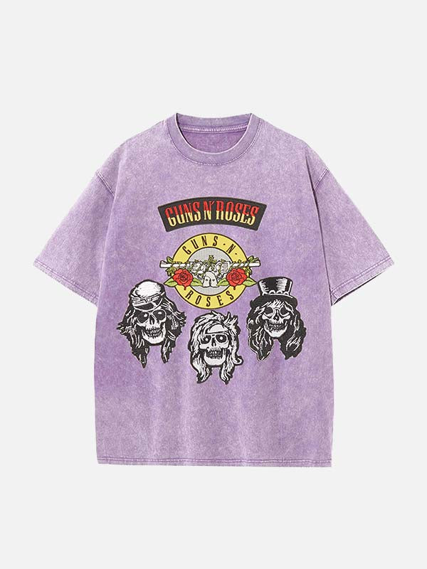 GUNS N' ROSES Print Round Neck T-shirt