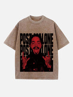 Post Malone Print Round Neck T-shirt