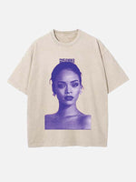 Rihanna Print Round Neck T-shirt