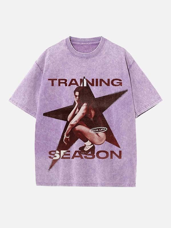 Dua Lipa Print Round Neck T-shirt